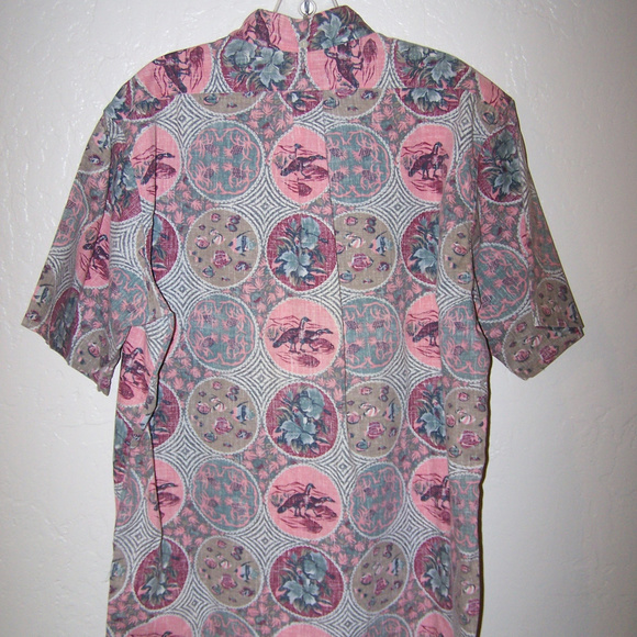 VTG REYN SPOONER HAWAIIAN PINK POLO SHIRT S3364 - Picture 7 of 7